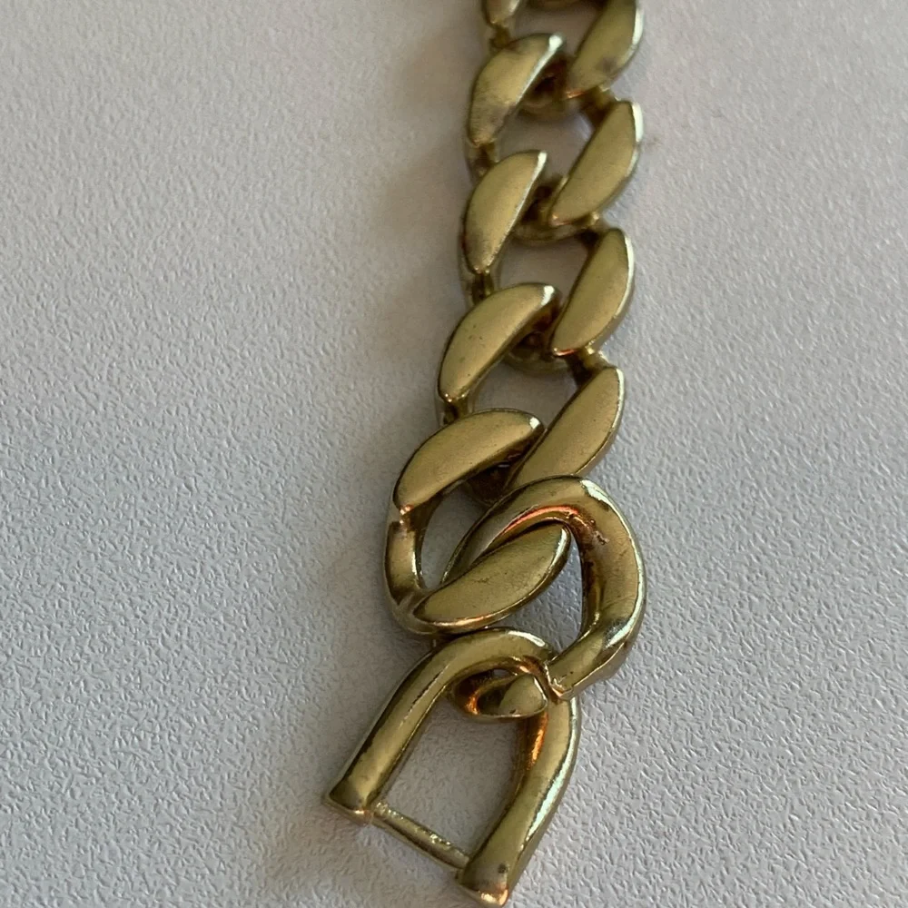Large Cuban Link Gold Plated Chain Bracelet